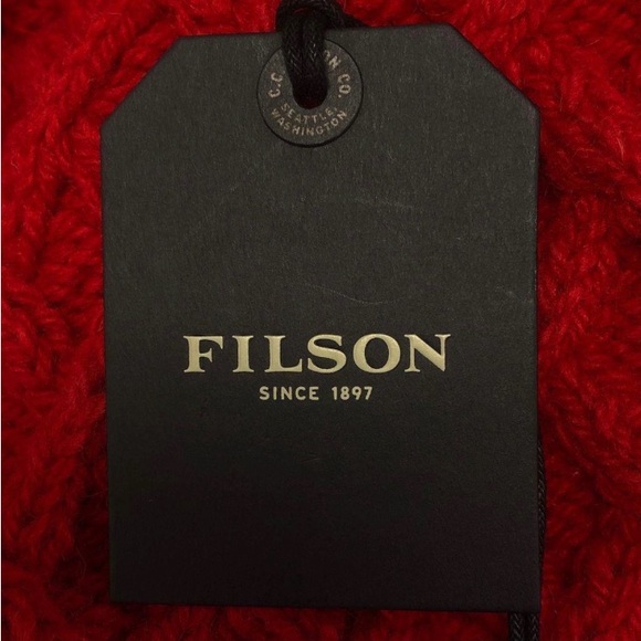 Filson Heavy Cableknit Sweater in Red - Large - Picture 4 of 4